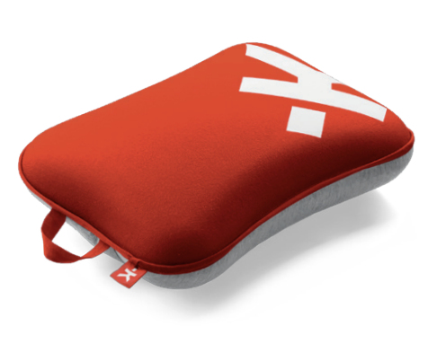 Skross Mini Travel Pillow, Rot, Weiß, Polyester, Baumwolle, Spandex, Schaum, Bus, Auto, Flugzeug, Muster, 200 Mm