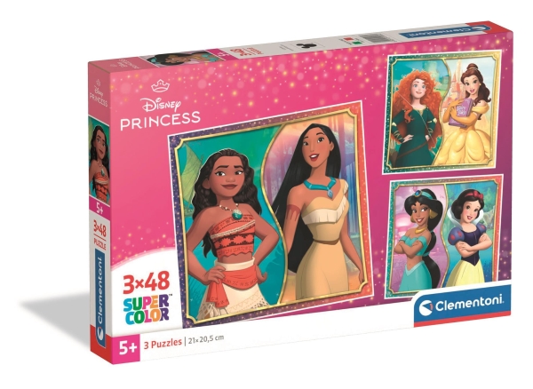 Puslespil Square - Disney Princess, 3X48 Brikker