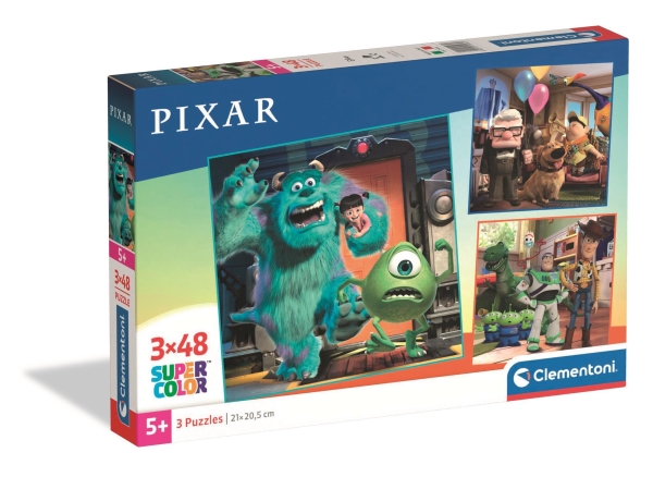Clementoni Puslespil Square - Disney Pixar, 3X48 Brikker