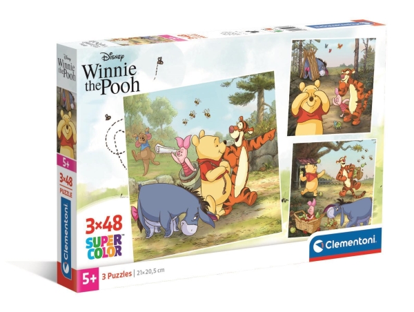 Puslespil Square - Disney Winnie The Pooh, 3X48 Brikker