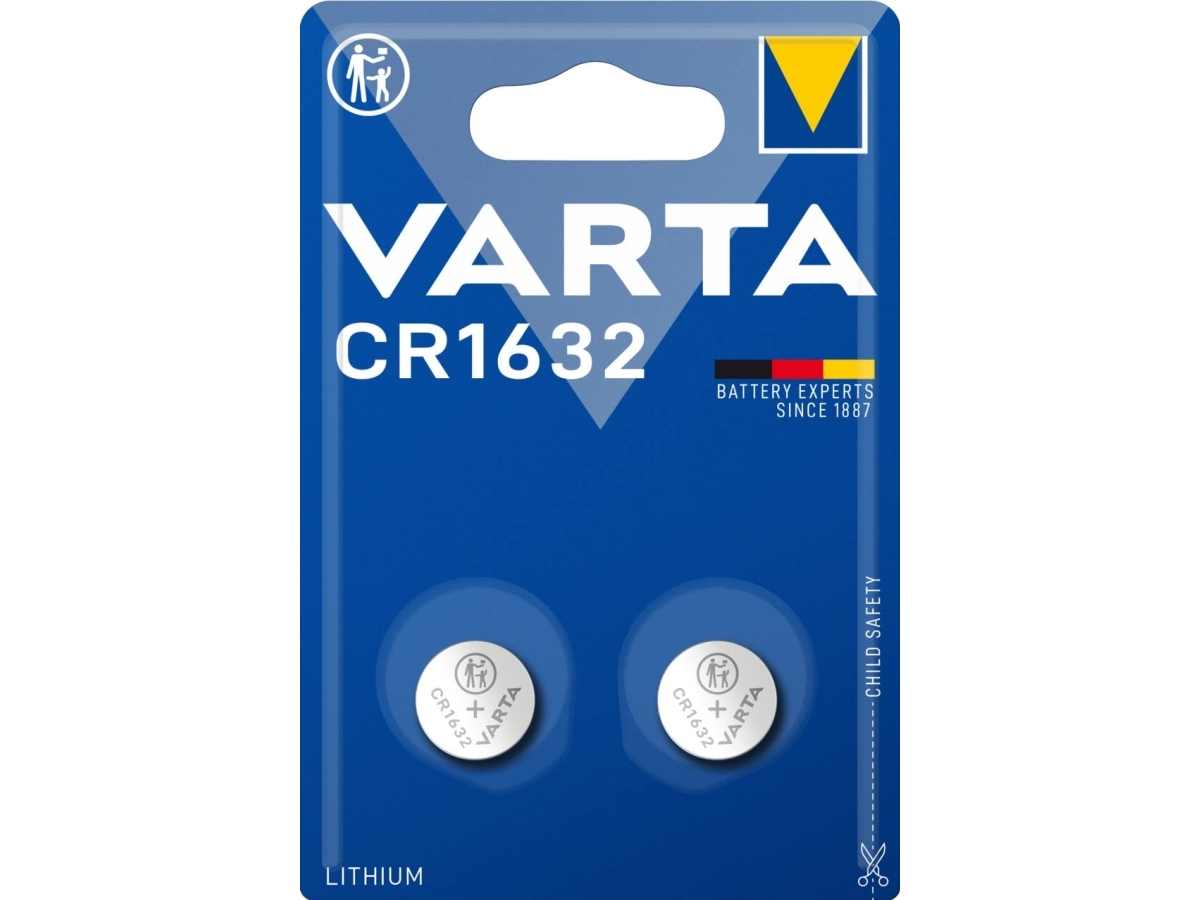 Varta 06632, Genopladeligt batteri, CR1632, Lithium, 3 V, 2 stk, 80 mm