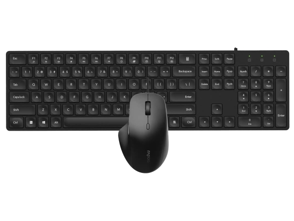 Rapoo Nx8020, Volle Größe (100%), Kabelgebunden, Usb, Qwerty, Schwarz, Maus Enthalten