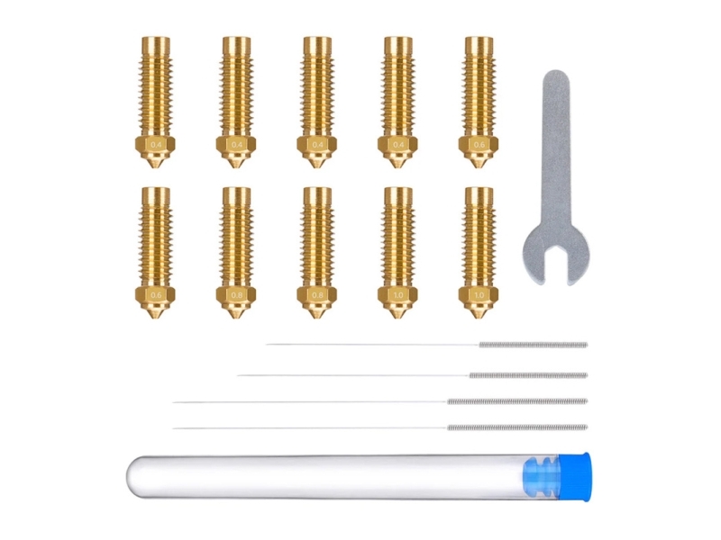 Elegoo Neptune 4 Plus / 4 Max Dyse-Sæt I Messing (0,4 Mm X4, 0,6 Mm X2, 0,8 Mm X2, 1,0 Mm X2)
