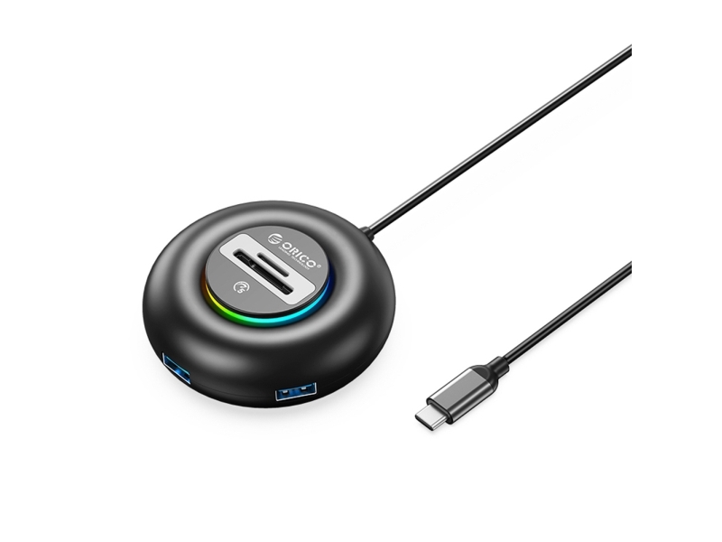 Usb-Hub Orico Yxr5-C3 4-Ports Usb-A 3.0 Med Sd- Og Microsd-Læser 0,3 M - Sort