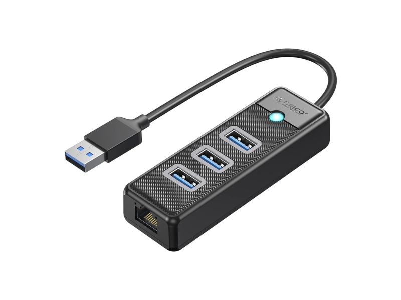 Usb-Hub Orico Pw3ur25-U3, 4 Anschlüsse: 3X Usb-A 3.0, 1X Rj45 2,5G-Ethernet, 1,8 M, Schwarz