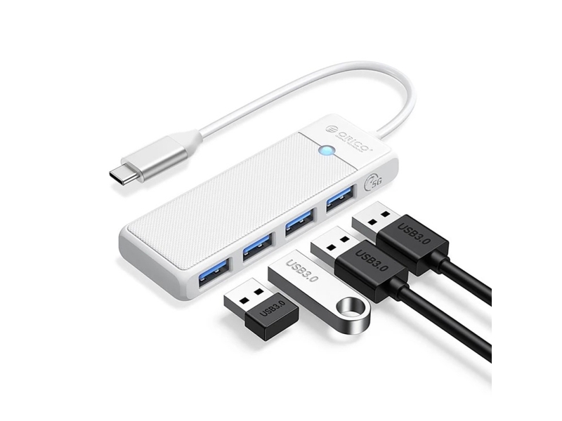 Orico Usb-Hub 4-Port Usb-A 3.0 0,15 M - Weiß Hub Usb Orico Papw4a-C3