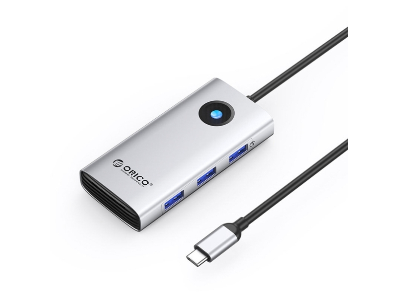 Orico Usb-C 6W1 | 3X Usb-A 3.0 | 1X Usb-C Pd 100 W | Hdmi 4K 30 Hz | Rj45 2,5G Ethernet – Silber