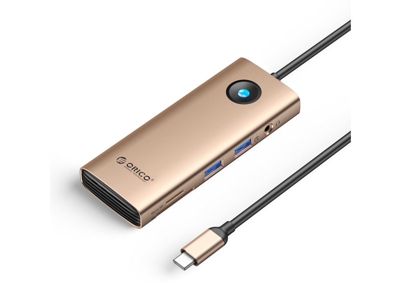 Orico Usb-C-Dockingstation/Replikator Orico Pw11 8-In-1 (Rosa-Gold)