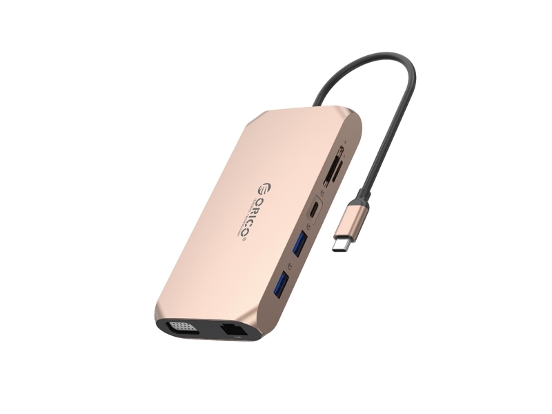 Orico Usb-C Dockingstation/Portreplikator Xcr 12-In-1 (Rosa-Gold)