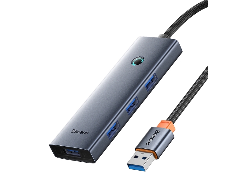 Baseus Hub Usb-A Baseus Ultrajoy Series 4Xusb-A 3.0 1Xusb-C 5V 50Cm – Grå