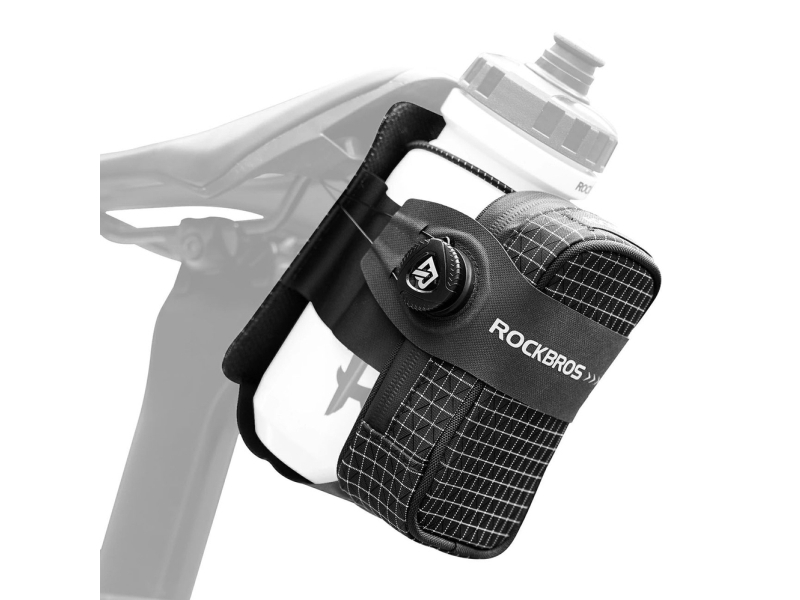 Rockbros P010 0,2L Fahrradsattel-Tasche Mit 0,6L Flaschenhalter - Schwarz
