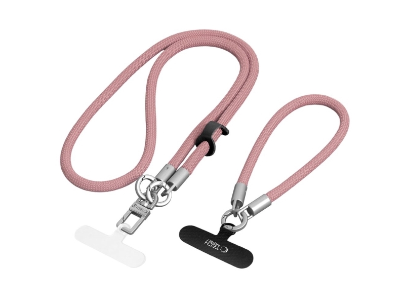 Tech-Protect C10s Crossbody-Handyband (114 Cm) + Armschlaufe (31 Cm) - Pink Titanium