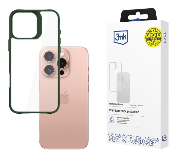 3Mk Satinarmor+ Apple Iphone 16 Pro 6.3" Hülle Für Telefon Grün Military Grade