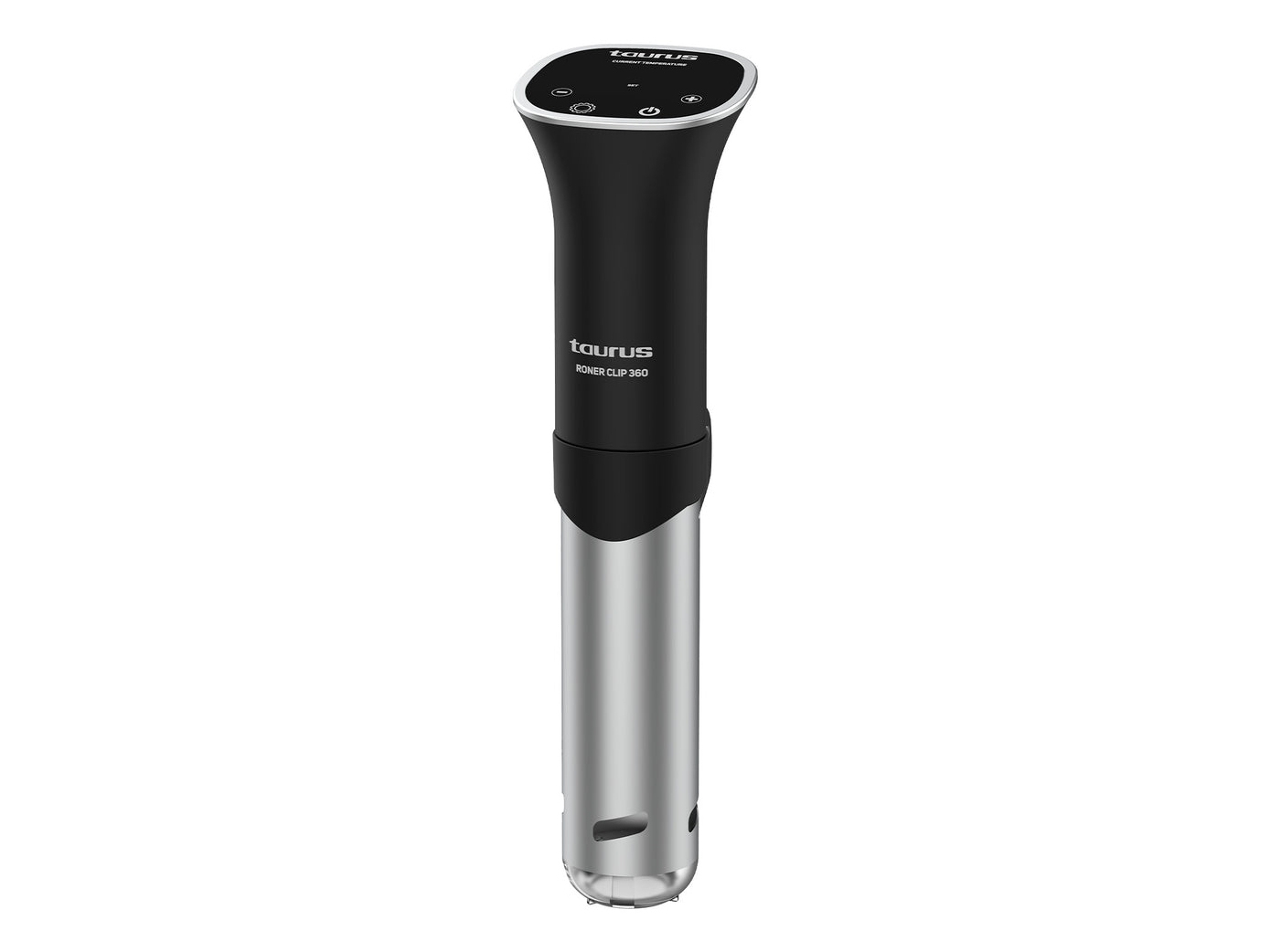 Taurus RONER CLIP 360, Sous vide nedsænkningscirkulator, Sort, Rustfrit stål, 20 °C, 90 °C, Rustfrit stål, Berøring