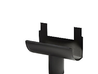Tudstk. Ark. 333mm/Ø80 - alu sort kvartrund.