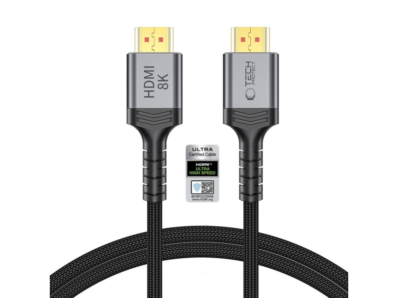 Tech-Protect Ultraboost Hdmi 2.1 Kabel 4K 120Hz / 8K 60Hz 100 Cm - Sort