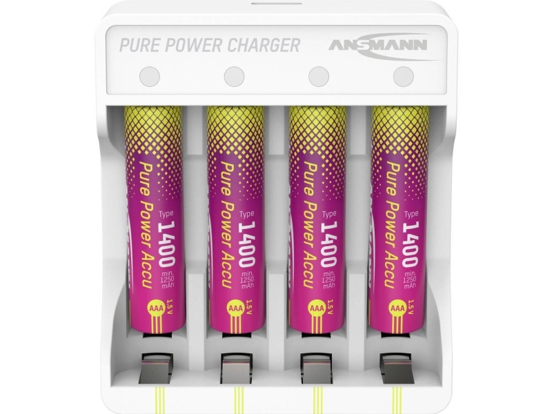 Ansmann Pure Power-Sæt Med 4× Micro Aaa-Genopladelige Batterier Og Opladningsmodul Genopladeligt Aaa-Batteri, Lithium, 1250 Mah, 1,5 V, 1 Stk.