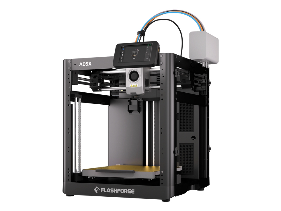 Flashforge AD5X, Wi-Fi, Ethernet LAN, USB-port, Visningsvindue