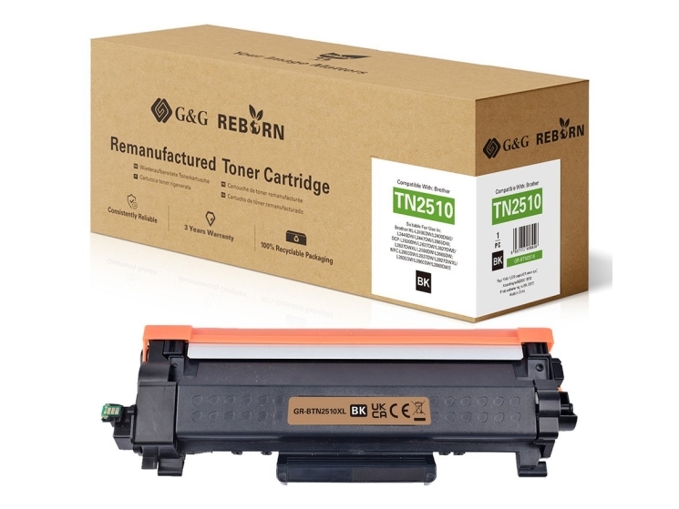 G&G Kompatibel Mit Brother 2510Xl Toner Tn2510xl 3.000 Seiten, 3000 Seiten, Schwarz, 1 Stück(E)