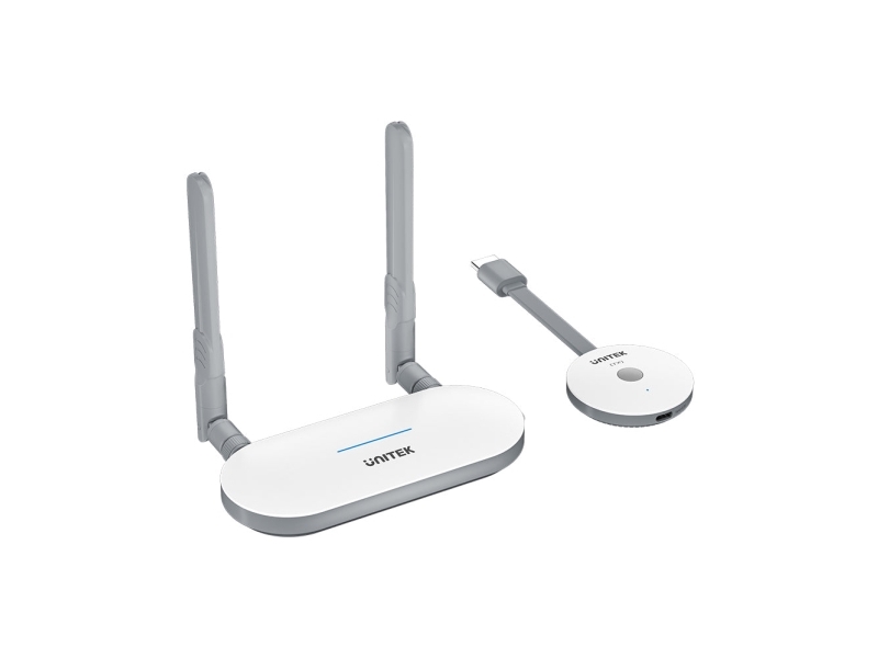 UNITEK V1183A01, Desktop, HDMI, USB Type-C, 60 Hz, Hvid, Grå, 50 m
