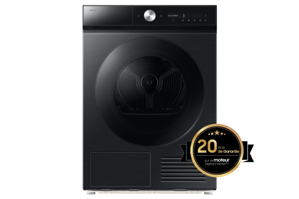Samsung Series 8 DV90DB8845GB, Fritstående, Front-læsning, Varmepumpe, Sort, Dreje, Berøring, Højre
