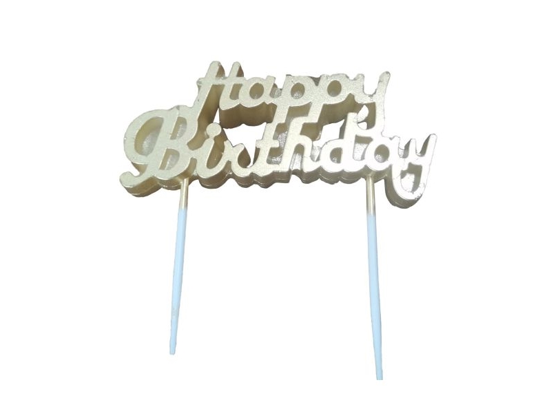 Goldene „Happy Birthday“-Kuchenkerzen