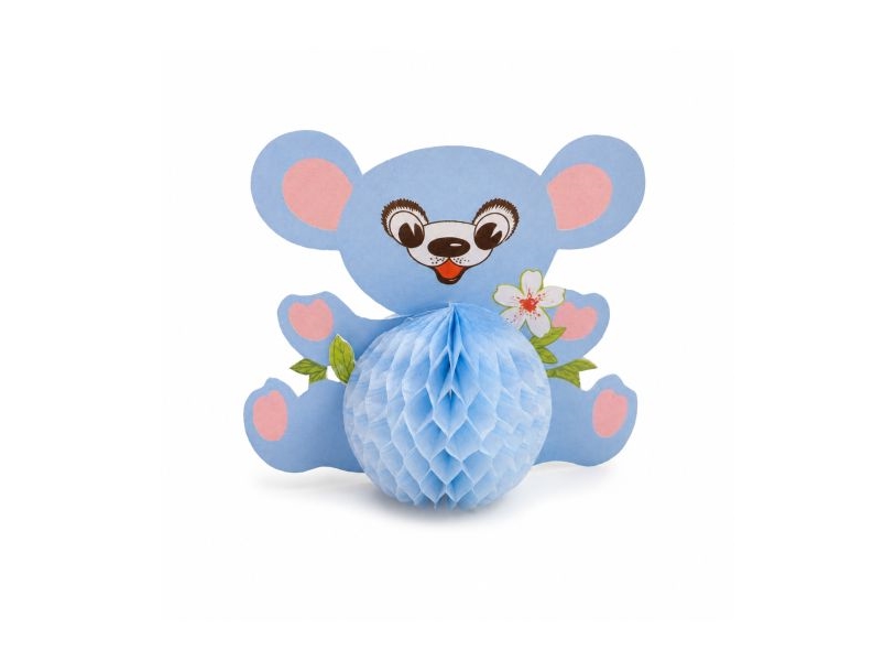Hellblaues Teddybär Tischdeko, 5 Stk.