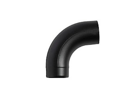 Knæbøj Ø80 mm alu sort - 85 Grader.