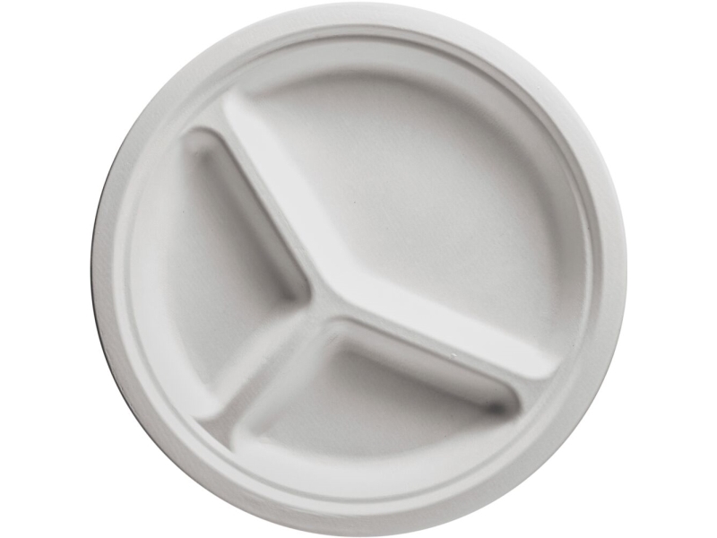 Fibertallerken, ABENA Gastro, Ø26cm, hvid, sukkerrør - (10 stk.)