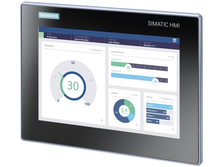 Siemens 6AV2123-3KB32-0AW0, 25,6 cm (10.1), 800 x 1280 pixel, LCD, TFT, 280 mm, 205 mm