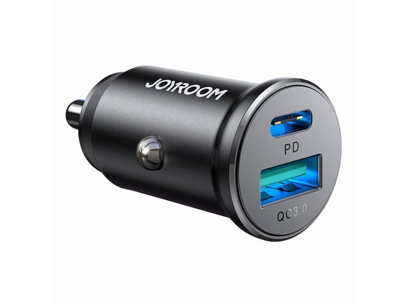 Automobilinis įkroviklis Joyroom JR-CCN05 USB-C/USB-A 30W juodas