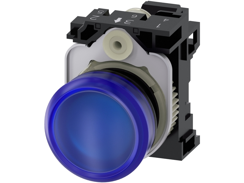 Siemens 3SU1106-6AA50-3AA0, Blå, IP67, IP69K, 41 g, 150 mm, 95 mm, 38 mm