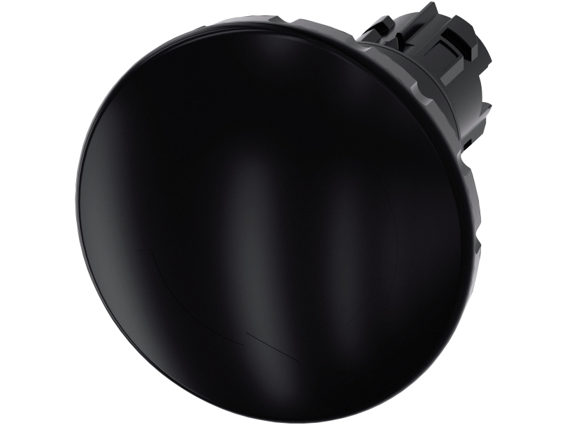 Siemens Pilzdrucktaster, 60Mm, Schwarz, Turn-Release, 60 G, 70 Mm, 70 Mm, 70 Mm