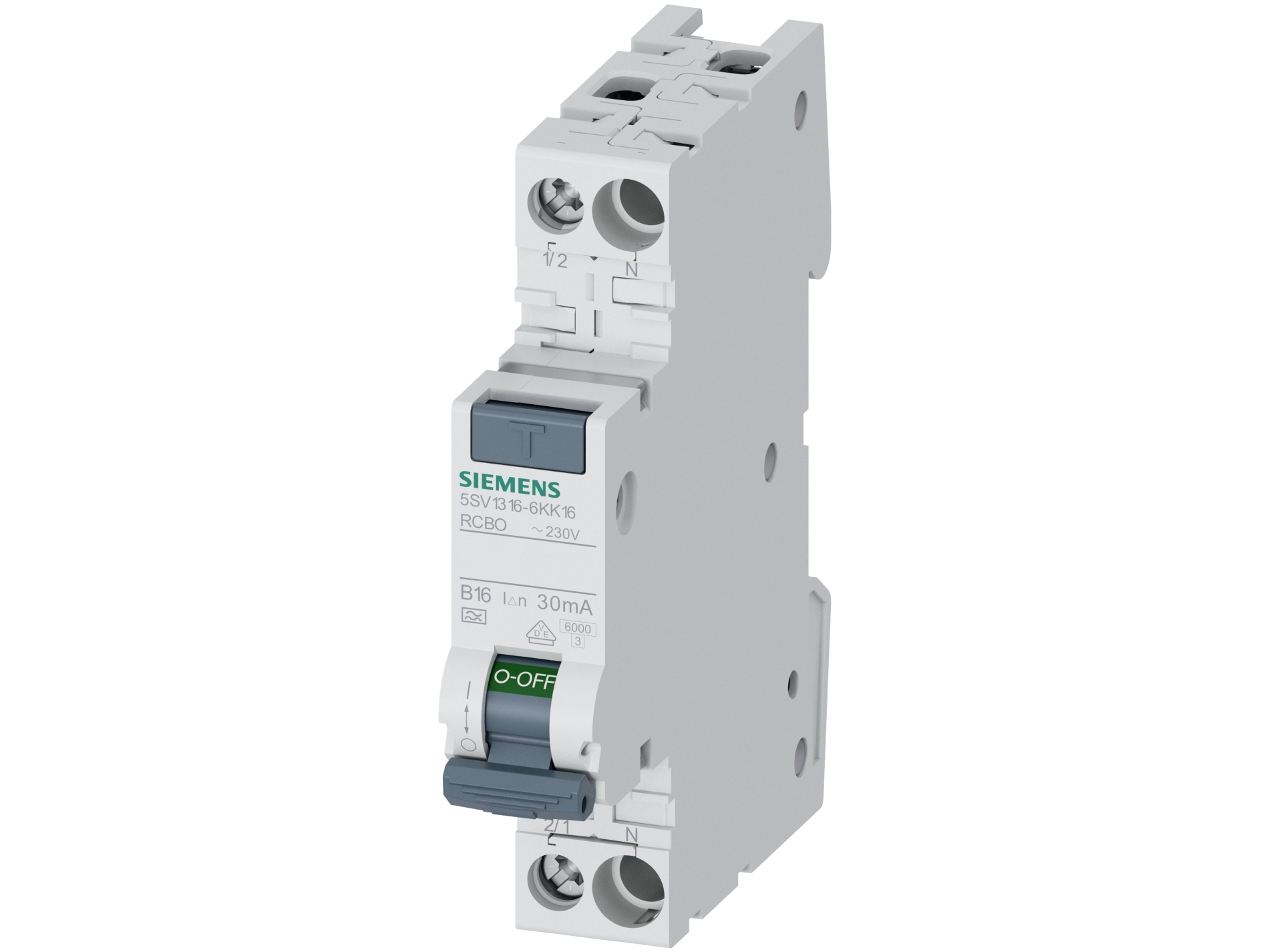 Siemens 5SV13166KK16 Fejlstrømsafbryder/ledningsafbryder 2-polet 16 A 0,03