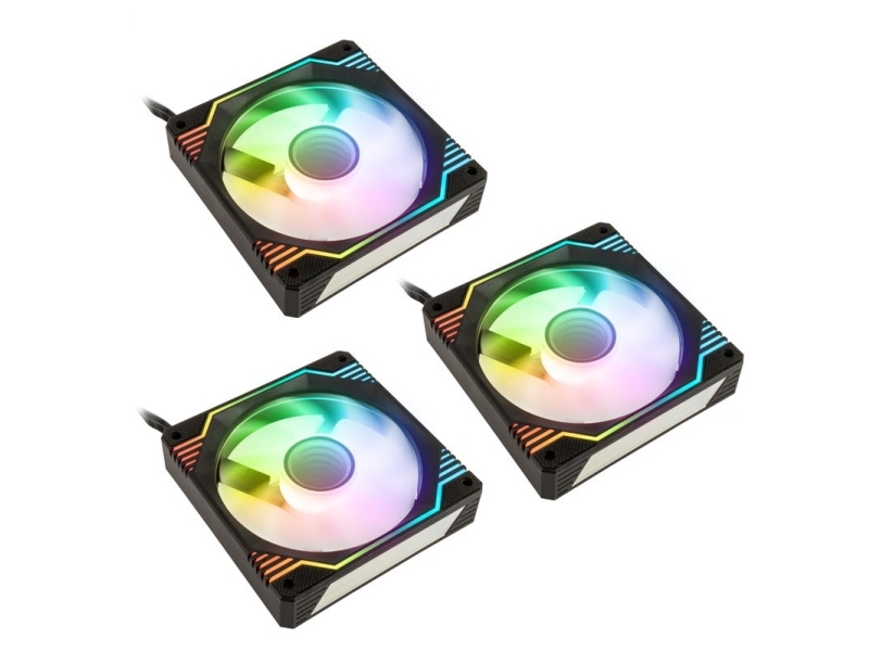 Kolink UMBRA X 120mm PWM ARGB TRIPLE PACK, Ventilator, 12 cm, 600 rpm, 1600 rpm, 103,63 m³/t, Sort, Hvid