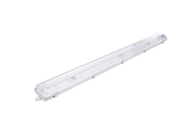 Volteno hermetisk armatur til LED-rør 2x120cm grå IP65 ABS+PS 126,5x11,2x8,3cm VO0639