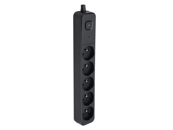 Stromleiste Montis Überspannungsschutz Schwarz 5-Fach 1,5 M Mt187-Bk-1,5