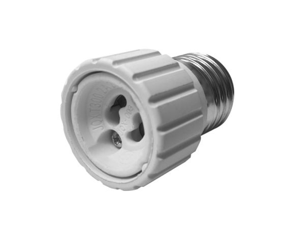 Plastrol overgang fra E-27 til GU-10 hvid adapter