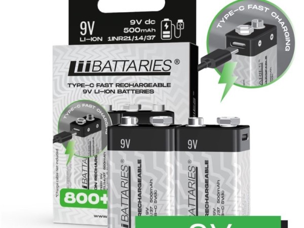 Liibatteries Liibattaries Li-Ion Batterien 9V Typ, 2 Stk
