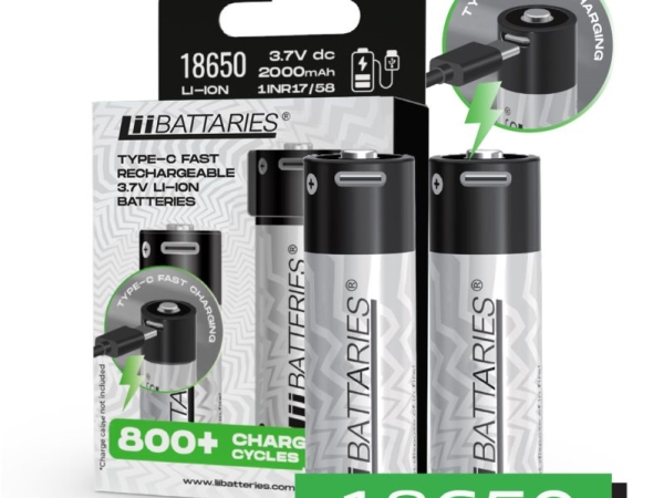 Liibatteries Liibattaries Li-Ionen-Akkus Typ 18650, 2 Stk