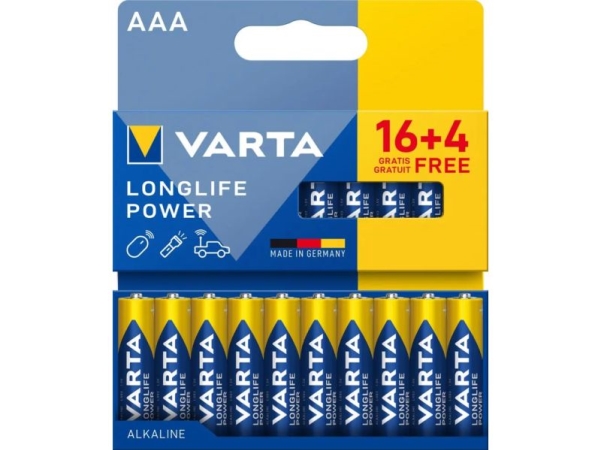 Varta Bateria alkaiczna VARTA LR03 Longlife Power 16+4/blist.
