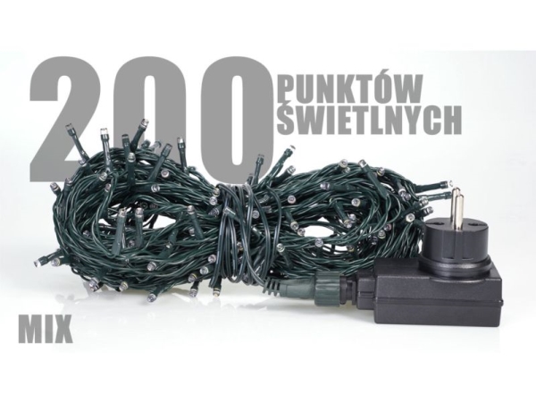 Julelyskæder Rum-Lux udendørs LZ-ECO-LED-200, mix