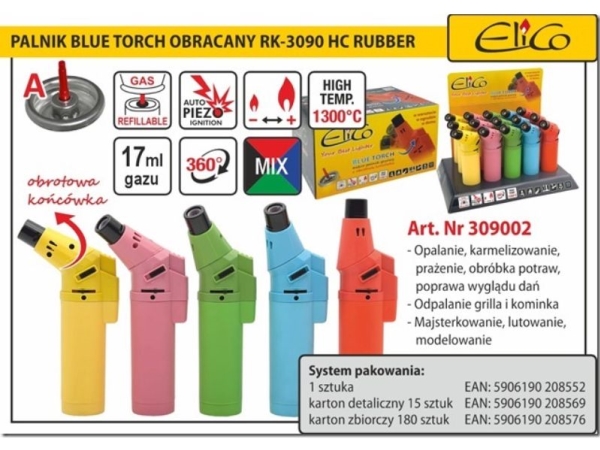 Weldline Blue Torch RK-3090 HC5 roterbar bl&aring;slampa med gummih&ouml;lje