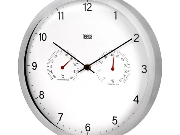 Teesa Wanduhr 30 Cm Mit Thermometer Und Hygrometer