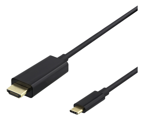 Usb-C Til Hdmi-Kabel, 4K Uhd, Guldplateret, 0,5 M, Sort