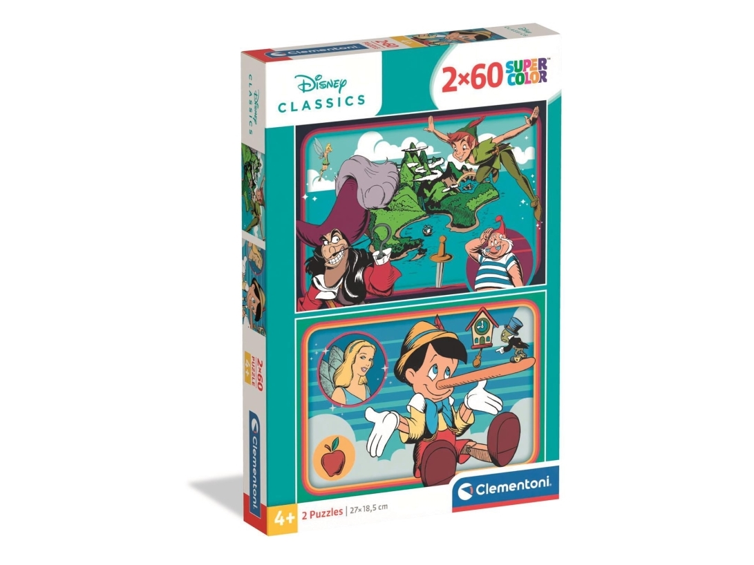 Clementoni Puslespil Wd Classic, 2X60 Brikker