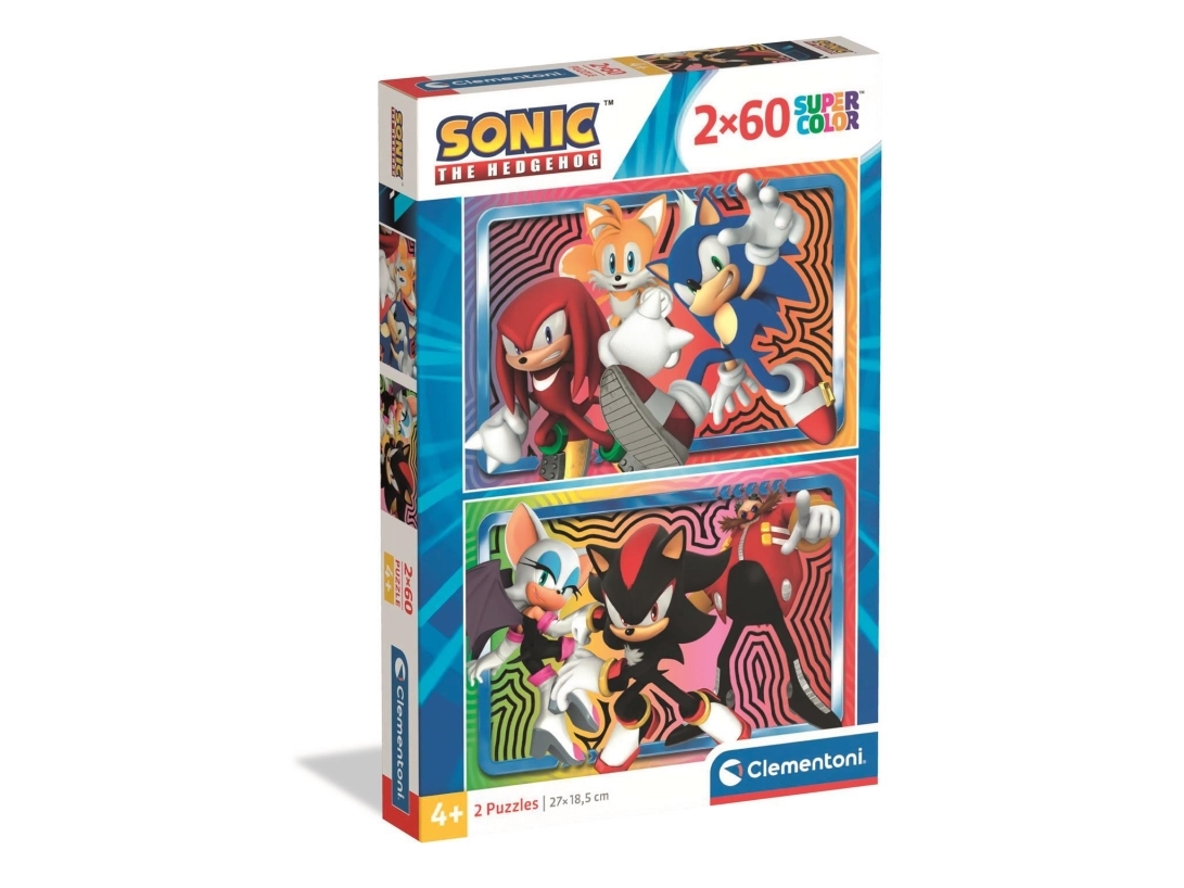 Clementoni Puslespil Sonic, 2X60 Brikker (2025)
