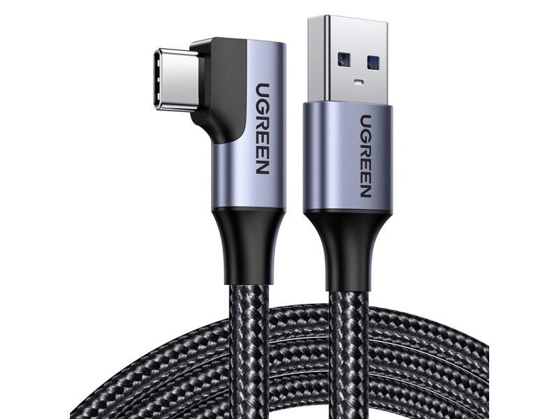 Usb Til Usb-C-Kabel, Vinklet Ugreen Us385, 3A, 1M (Sort)