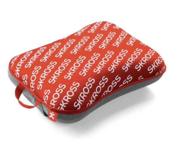 Skross Mini Travel Pillow, Rot, Weiß, Polyester, Baumwolle, Spandex, Schaum, Bus, Auto, Flugzeug, Muster, 200 Mm