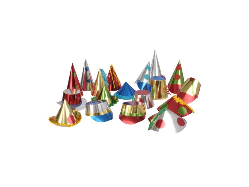 Silvesterhüte In Metallic-Farben, 36 Stk.